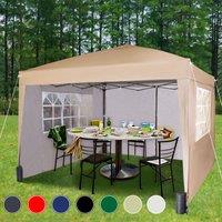 MCC Direct 3x3m Pop up Gazebo with Removable Sides & Storage Bag in Beige