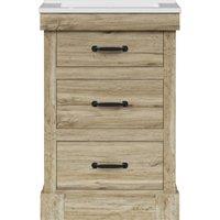 Teamson Home Donovan 24 Single Bathroom Vanity with Integrated Square Sink & Two Drawers in Brown