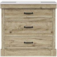 Teamson Home Donovan 36 Single Bathroom Vanity with Integrated Square Sink & Two Drawers in Brown
