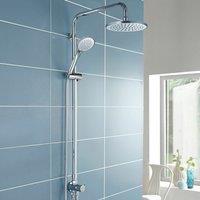 Nes Home Chrome Round Winstead Shower Riser Slide Rail Bathroom Multi-Function Kit in Silver