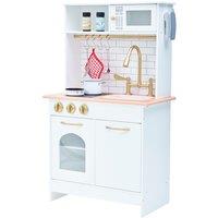 Teamson Kids Little Chef Boston Wooden Play Kitchen, White/Gold in White