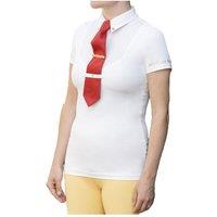 Supreme Products Women's Champion Show Rider Quarter Zip Short-Sleeved Competition Shirt in Cream | Size: Large