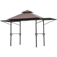 OUTSUNNY Party BBQ Tent Outdoor Camping Patio Canopy Awing Waterproof in Brown