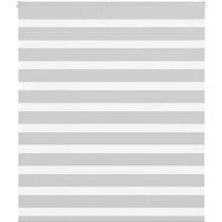 Berkfield Home Zebra Blind Light Grey 130x150 cm Fabric Width 125.9 cm Polyester