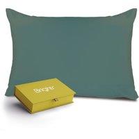 Brightr Sleep Copper-Infused Eucalyptus Silk Pillowcase in Dark Green