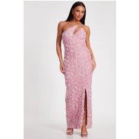 Quiz Women's Pale Pink One Shoulder Floral Maxi Dress | Size: 20