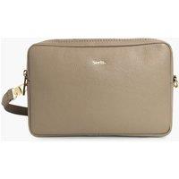Serla Women's Allegra Real Leather Crossbody Bag in Taupe