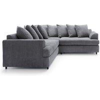 Abakus Direct Ferguson Corner Sofa Grey Cord