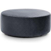 Abakus Direct Chicago Spill-Proof Velvet Large Quilted Swivel Footstool in Dark Grey
