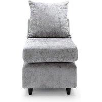 Harriet Crushed Chenille Extension Unit in Light Grey