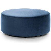 Abakus Direct Chicago Spill-Proof Velvet Large Swivel Footstool in Dark Blue