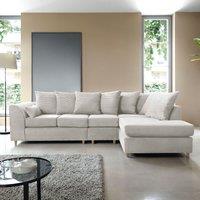 Abakus Direct Large Jumbo Cord Corner Sofa Right Hand in White
