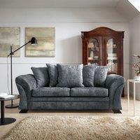 Abakus Direct Farrow Crushed Chenille 3 Seater Sofa in Dark Grey