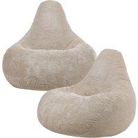icon Dalton Cord Adult Bean Bag Chair, Set of 2 in Natural