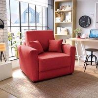 Abakus Direct Olly Linen Single Sofa Bed in Red