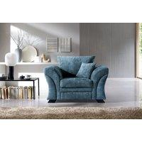 Farrow Crushed Chenille Armchair in Blue