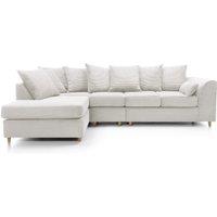 Abakus Direct Large Jumbo Cord Corner Sofa Left Hand in White