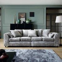 Abakus Direct Harriet Crushed Chenille 4 Seater Sofa in Light Grey