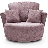 Abakus Direct Harriet Crushed Chenille Swivel Chair in Pink
