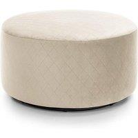 Abakus Direct Chicago Spill-Proof Velvet Quilted Swivel Footstool in Cream