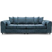 Abakus Direct Harriet Crushed Chenille 4 Seater Sofa in Dark Blue