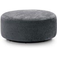 Abakus Direct Harriet Crushed Chenille Large Swivel Footstool in Dark Grey