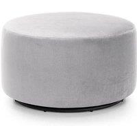 Abakus Direct Chicago Spill-Proof Velvet Swivel Footstool in Light Grey