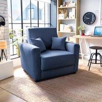 Abakus Direct Olly Velvet Single Sofa Bed in Dark Blue