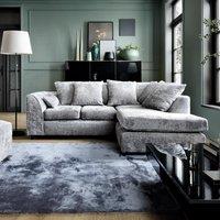 Abakus Direct Harriet Crushed Chenille Right Facing Corner Sofa in Light Grey