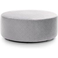 Abakus Direct Chicago Spill-Proof Velvet Large Quilted Swivel Footstool in Light Grey