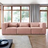 Abakus Direct Doris 4 Seater Sofa in Pink Cord Chenille