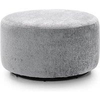 Abakus Direct Harriet Crushed Chenille Swivel Footstool in Light Grey
