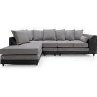 Abakus Direct Chicago Spill-Proof Velvet Right Hand Facing Corner Sofa in Dark Grey