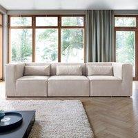 Abakus Direct Doris 4 Seater Sofa in White Cord Chenille
