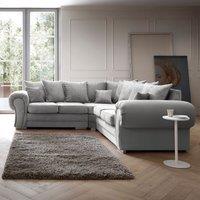 Abakus Direct Verona Corner Sofa in Light Grey Crushed Chenille