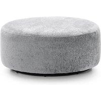 Abakus Direct Harriet Crushed Chenille Large Swivel Footstool in Light Grey