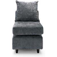 Harriet Crushed Chenille Extension Unit in Dark Grey