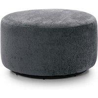 Abakus Direct Harriet Crushed Chenille Swivel Footstool in Dark Grey