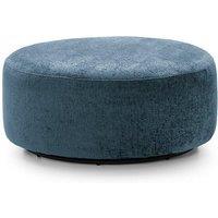 Abakus Direct Harriet Crushed Chenille Large Swivel Footstool in Dark Blue