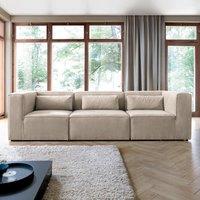 Abakus Direct Doris 4 Seater Sofa in Beige Cord Chenille