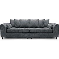 Abakus Direct Harriet Crushed Chenille 4 Seater Sofa in Dark Grey