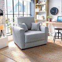 Abakus Direct Olly Velvet Single Sofa Bed in Light Grey