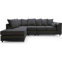 Abakus Direct Chicago Spill-Proof Velvet Right Hand Facing Corner Sofa in Dark Blue