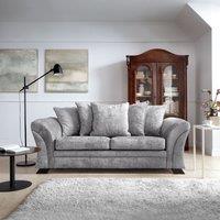 Abakus Direct Farrow Crushed Chenille 3 Seater Sofa in Light Grey