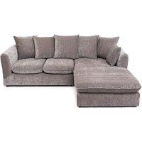 Abakus Direct Lucas Water Repellent Velvet Chenille Right Facing Corner Sofa in Grey