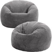 icon Kingston Classic Beanbag, Corduroy 2 Pack in Charcoal