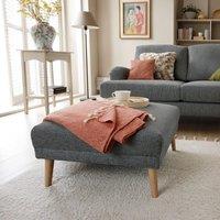 Abakus Direct Harper Footstool - Durable & Easy Clean Upholstery in Dark Grey