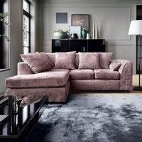Abakus Direct Harriet Crushed Chenille Left Facing Corner Sofa in Pink