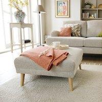 Abakus Direct Harper Footstool - Durable & Easy Clean Upholstery in Cream