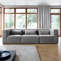 Abakus Direct Doris 4 Seater Sofa in Light Grey Cord Chenille